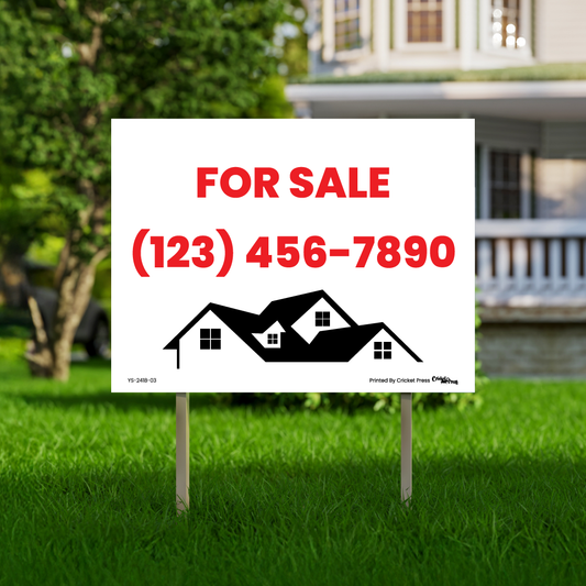 For Sale Yard Sign with H Post
