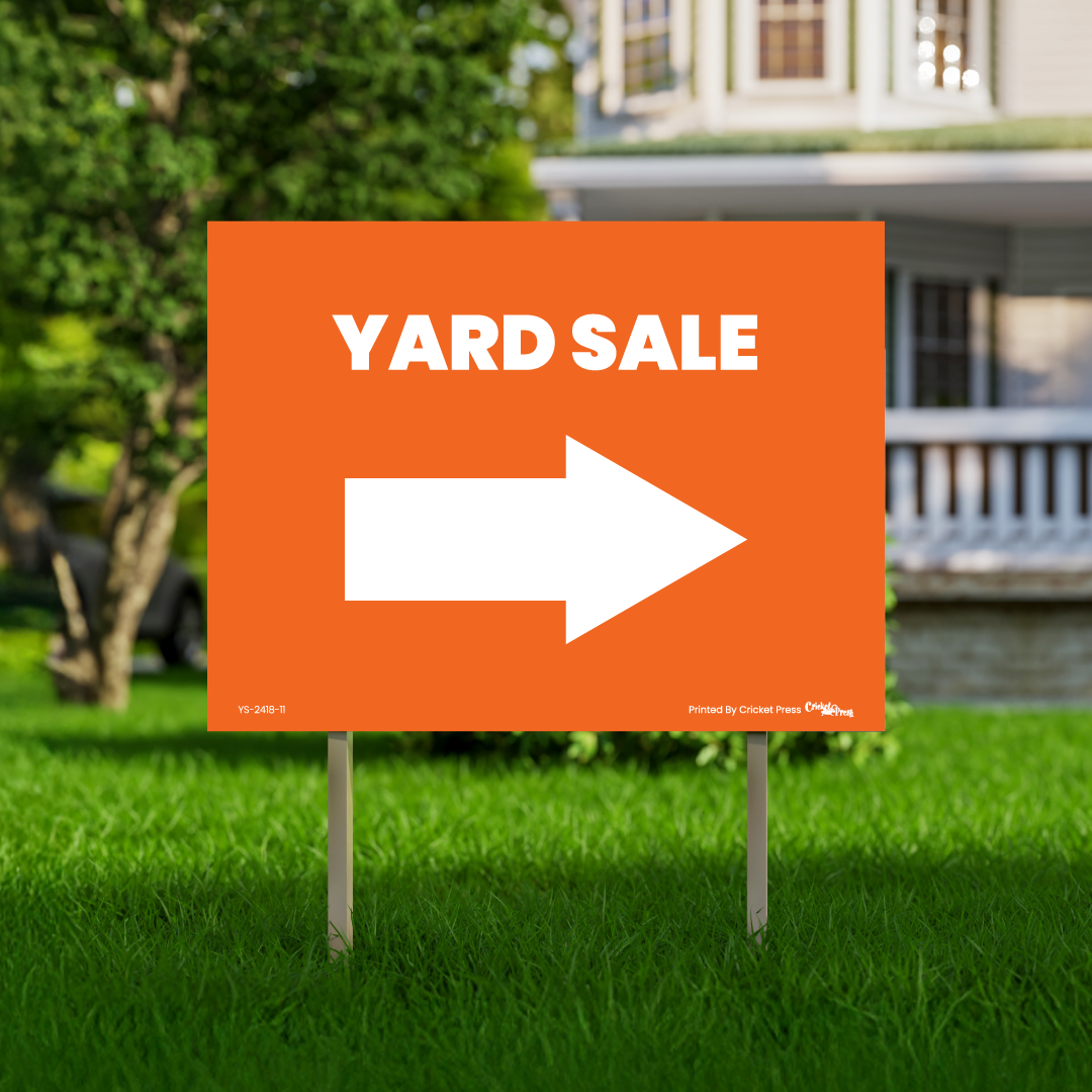 Yard Sale Arrow Yard Sign with H Post