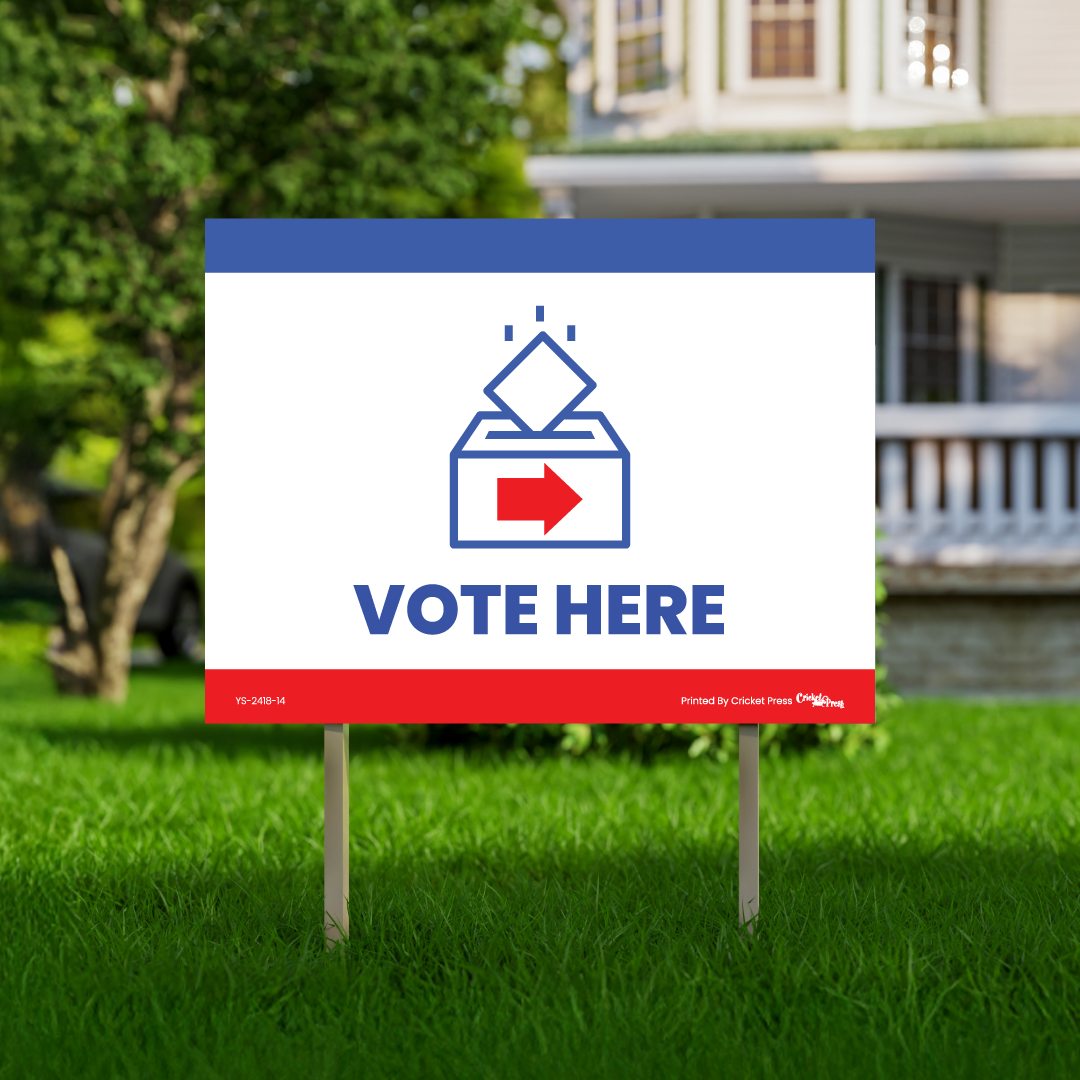 Vote Here Yard Sign with H Post