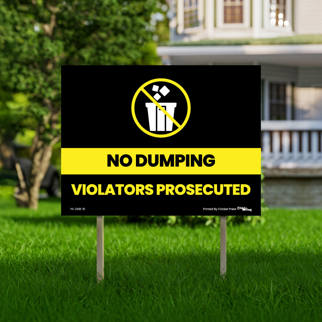 No Dumping Sign with H Post