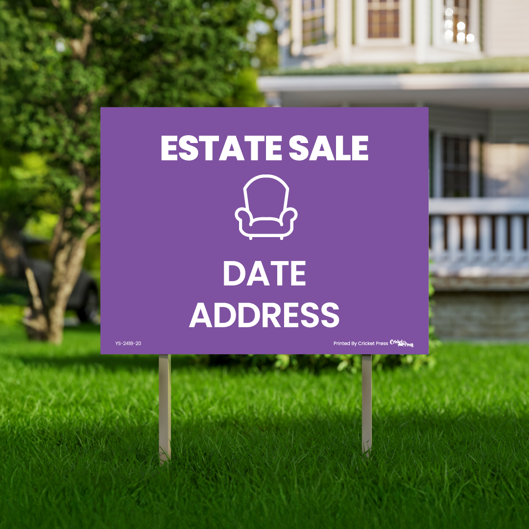 Estate Sale Sign with H Post