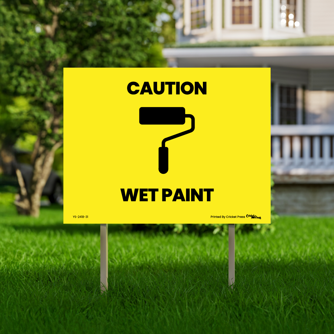 Caution Wet Paint with H Post