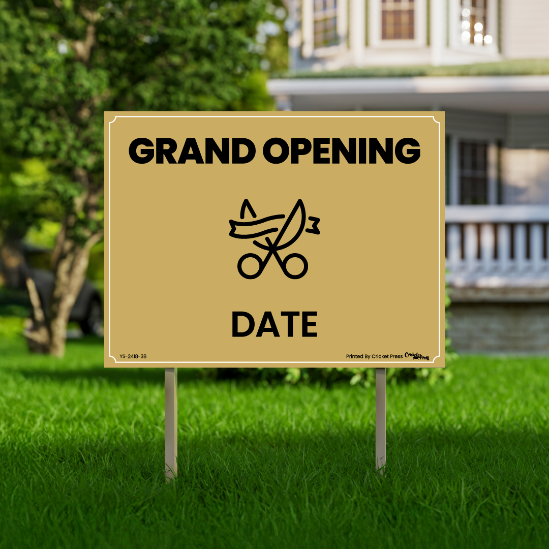 Grand Opening Yard Sign with H Post