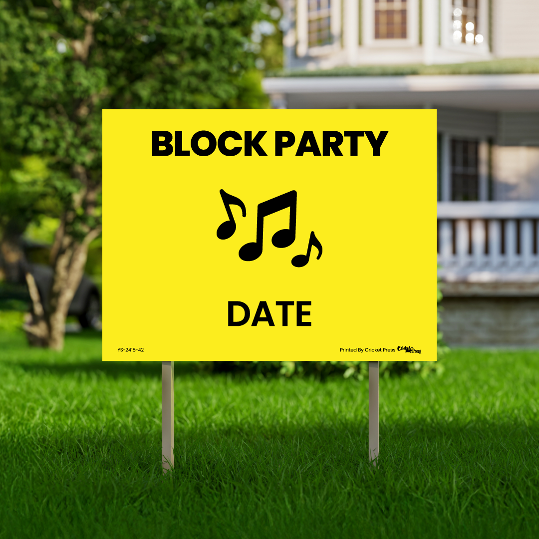 Block Party Yard Sign with H Post