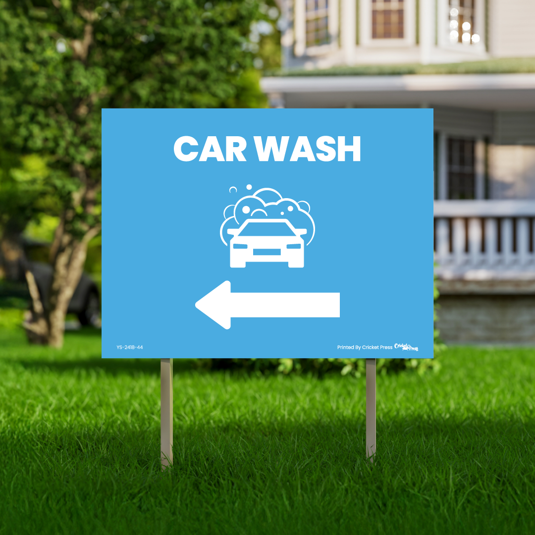 Car Wash Yard Sign with H Post