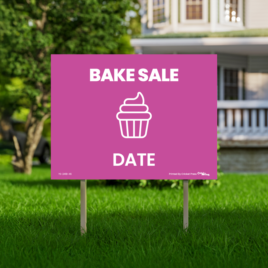 Bake Sale Yard Sign with H Post