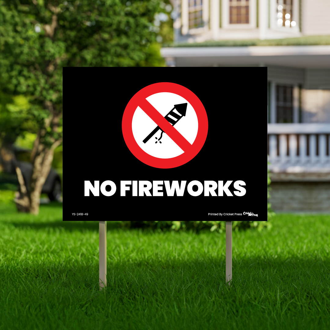 No Fireworks Sign with H Post