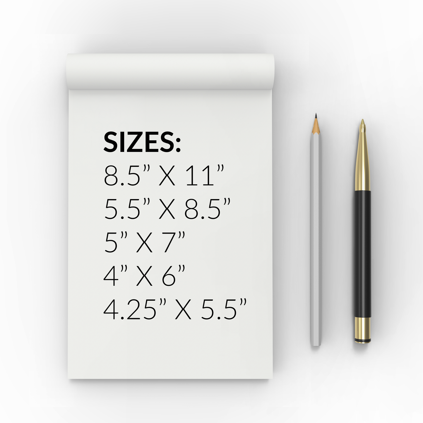 8.5" x 11" Notepad β 25 or 50 Sheets
