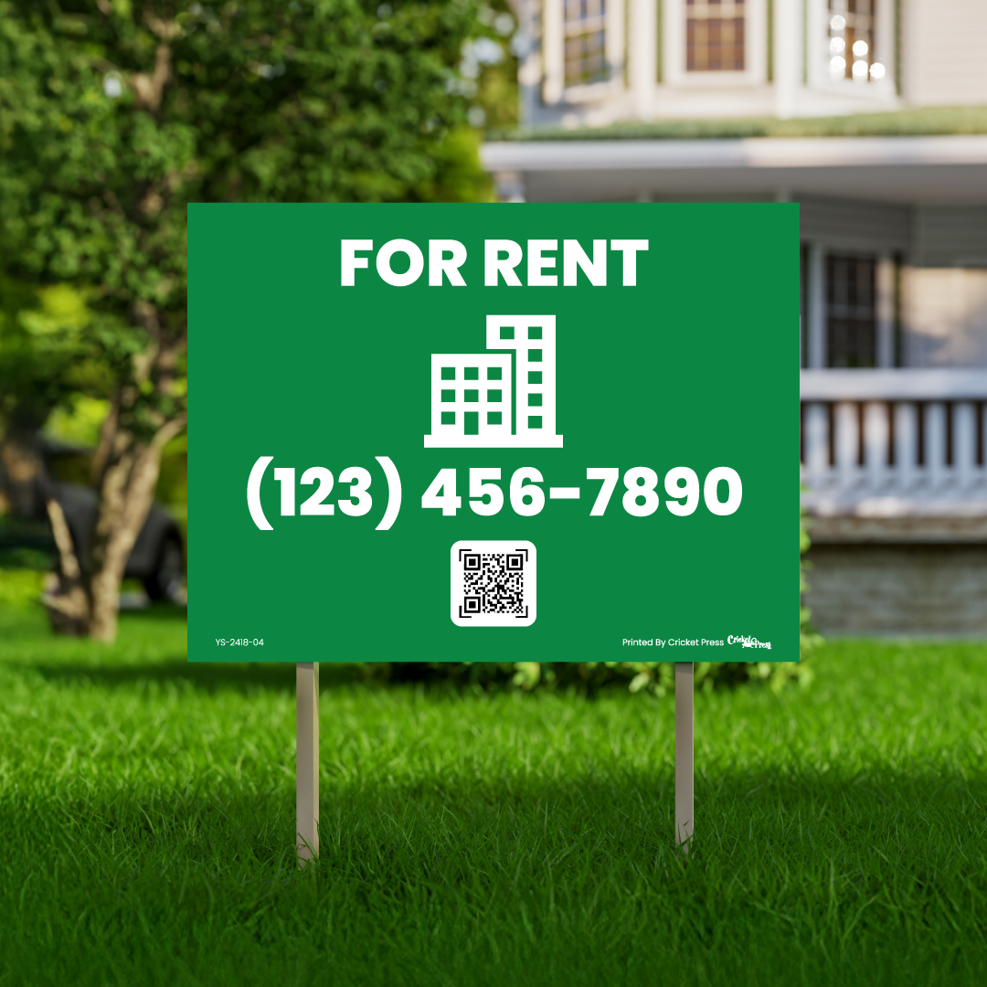 For Rent Yard Sign with H Post