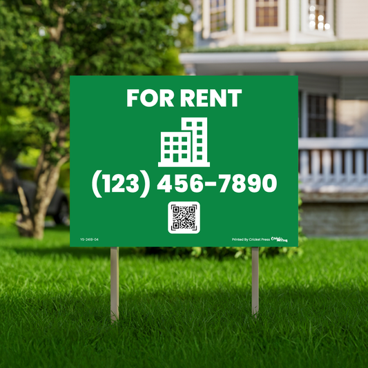 For Rent Yard Sign with H Post
