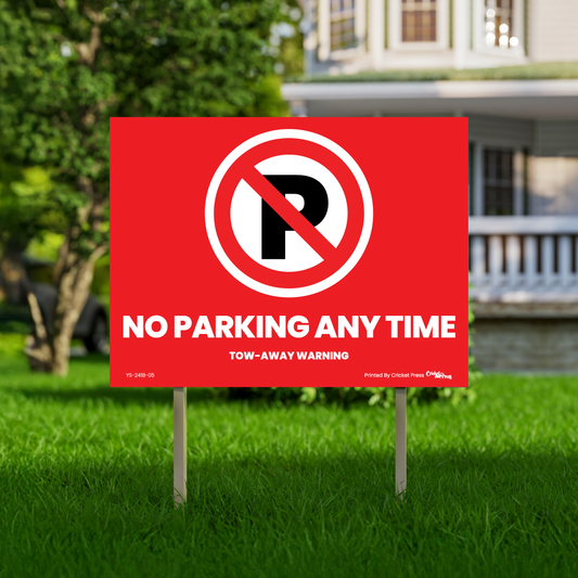 No Parking Yard Sign with H Post