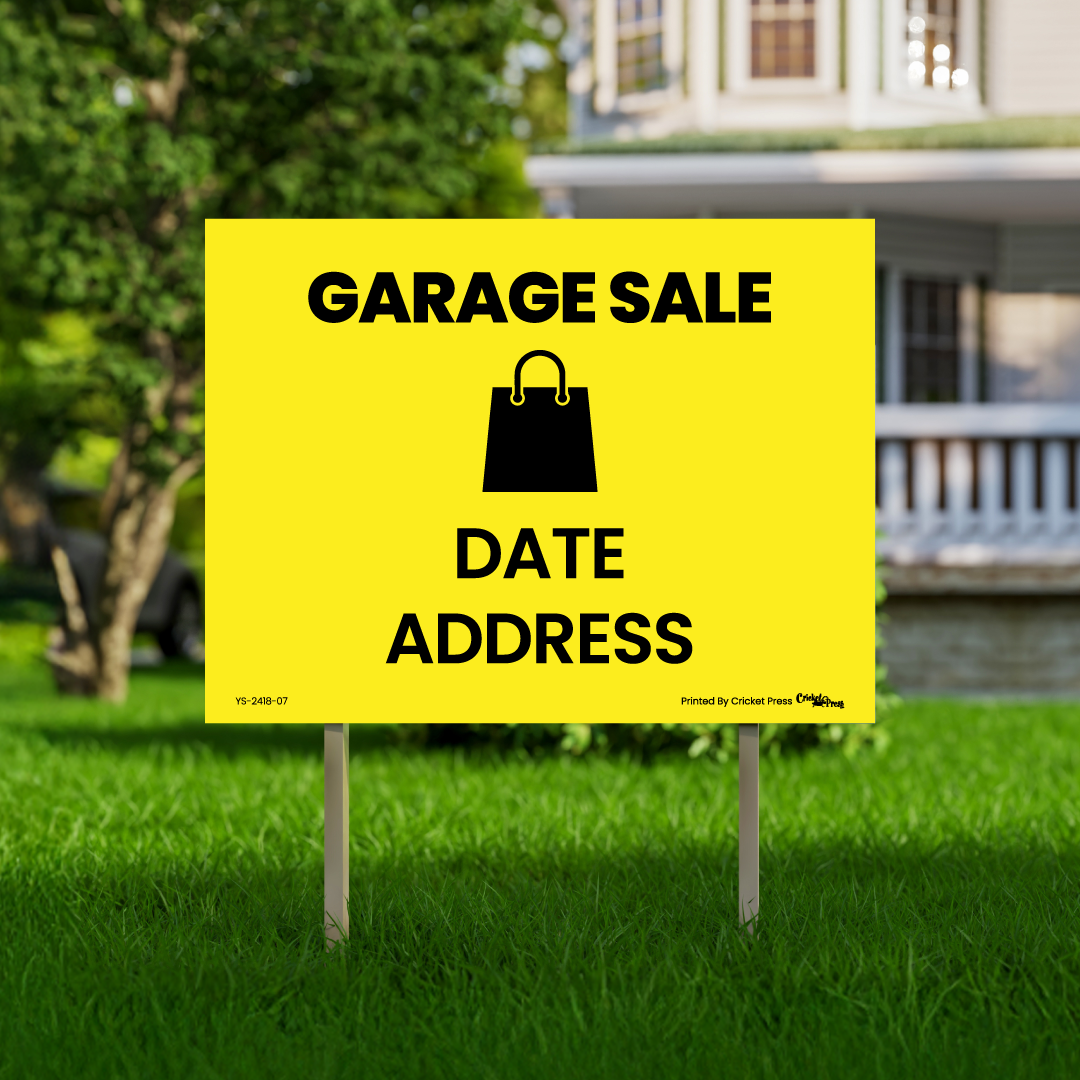 Garage Sale Yard Sign with H Post