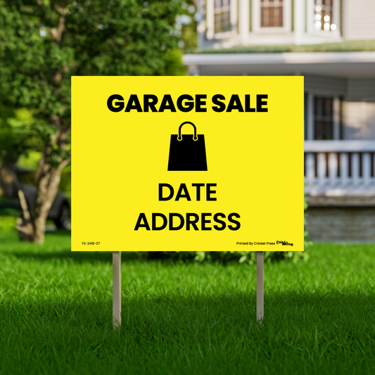 Garage Sale Yard Sign with H Post