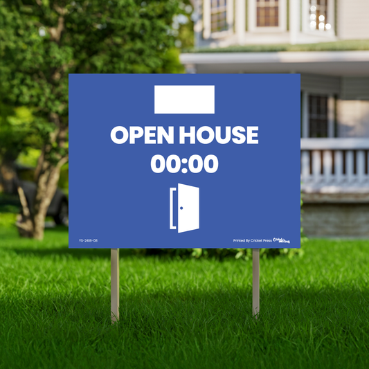 Open House Yard Sign with H Post