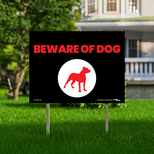 Beware of Dog Yard Sign with H Post
