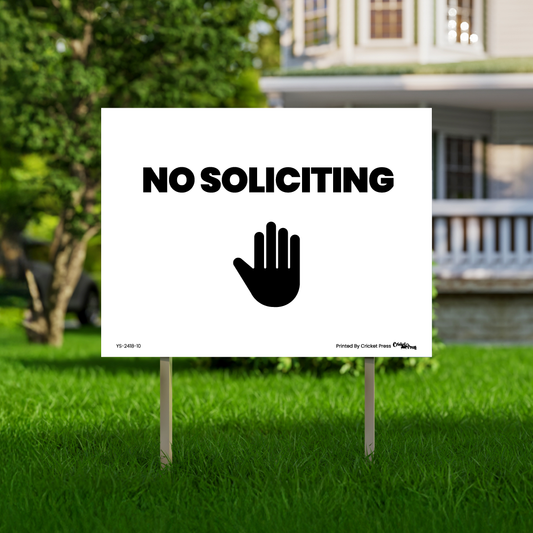 No Soliciting Yard Sign with H Post