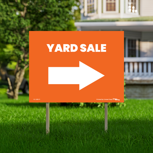 Yard Sale Arrow Yard Sign with H Post