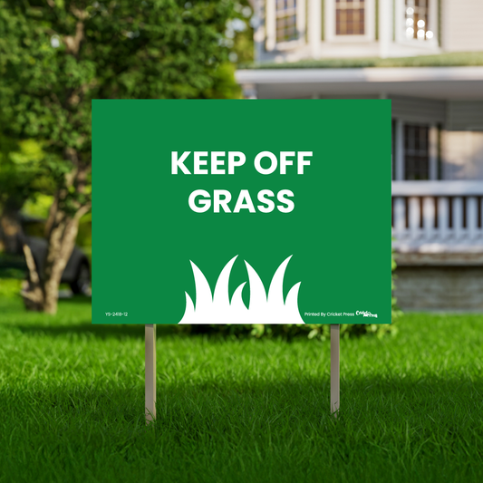 Keep off Grass Yard Sign with H Post