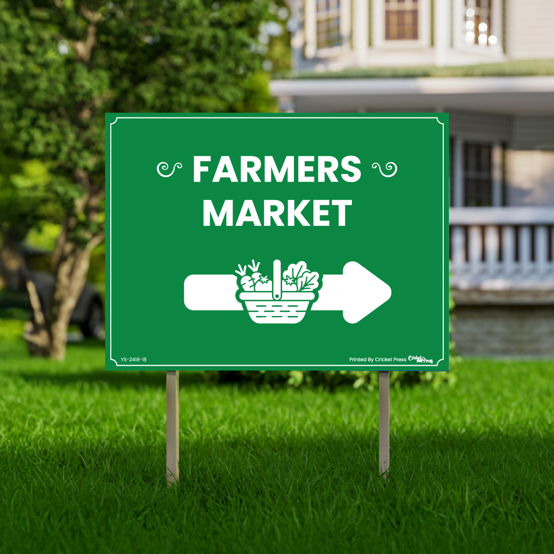 Farmers Market Sign with H Post