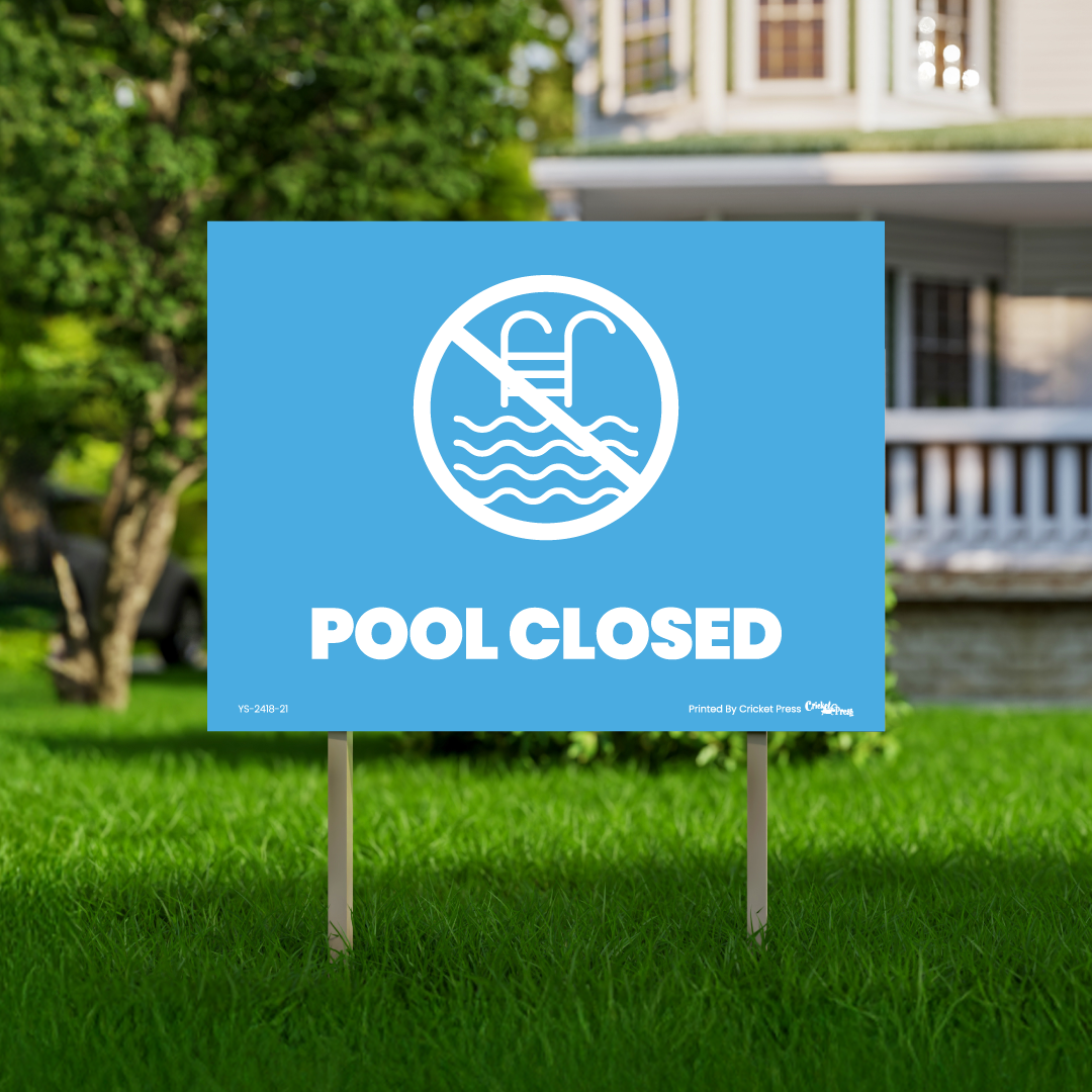 Pool Closed Sign with H Post