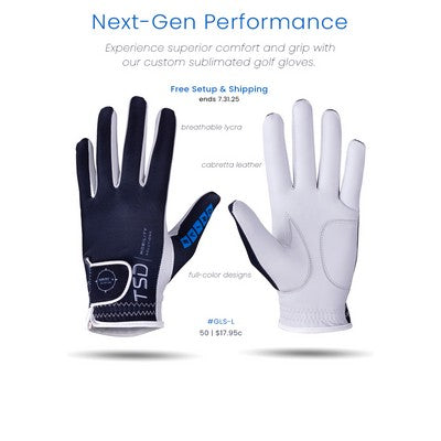 Sublimated Golf Gloves With Cabretta Leather Palm