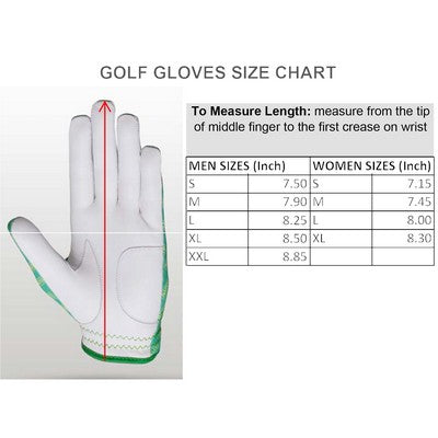 Sublimated Golf Gloves With Cabretta Leather Palm