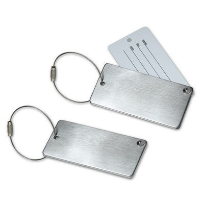 Stainless Steel Luggage Tag with Hide-In Address Card